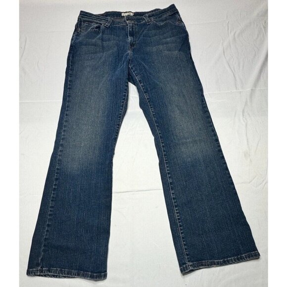 Levi's 515 Women's Dark Wash Bootcut Blue Denim Jeans - Size 16 - Picture 1 of 3